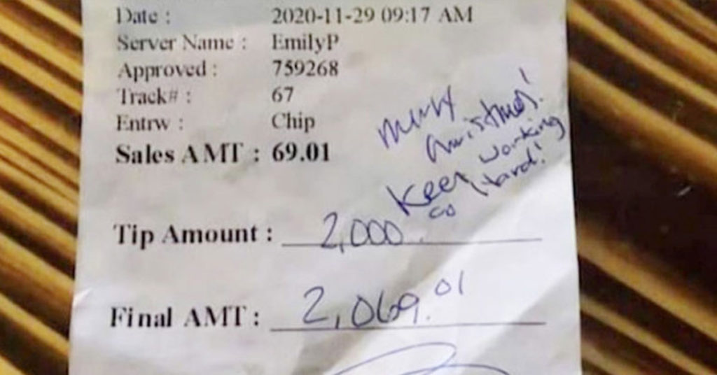 Server gets $2k tip, but restaurant says it can’t process a tip that big - Featured image