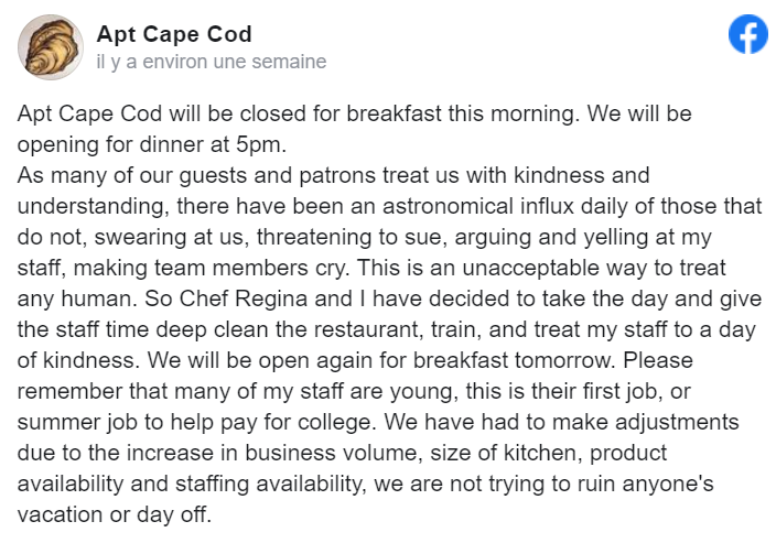 restaurant observes a day of kindness