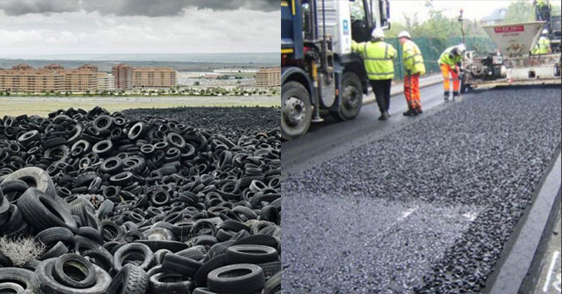 road made out of old tires
