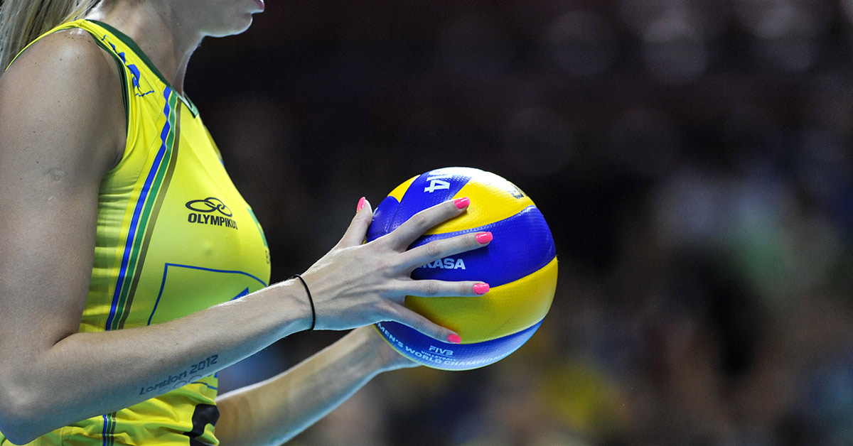 volleyball player holding a ball