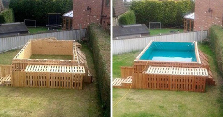 How To Build The Coolest Looking ‘Pallet Swimming Pool’ Ever, Using Only 40 Pallets! - Featured image