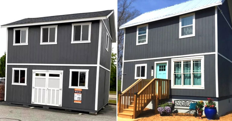 People Are Turning Home Depot Tuff Sheds Into Affordable Two-Story Tiny Homes - Featured image