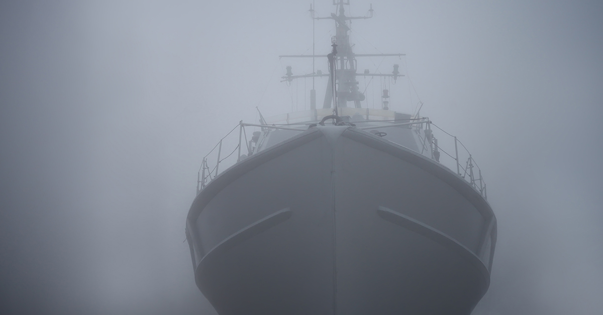 ghost ship in the mist
