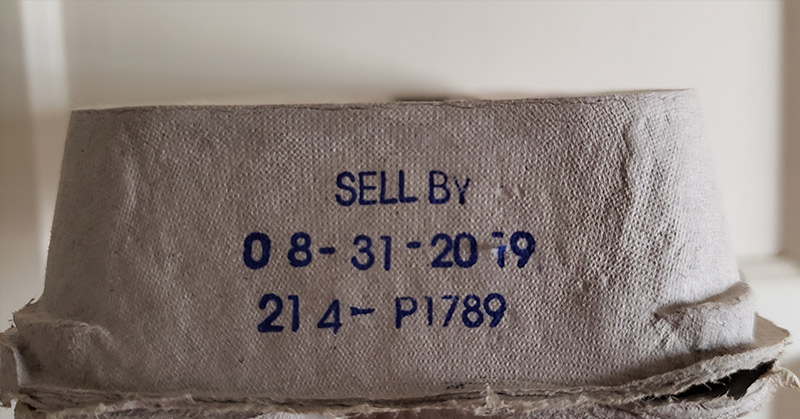 egg carton with expiry date on its side