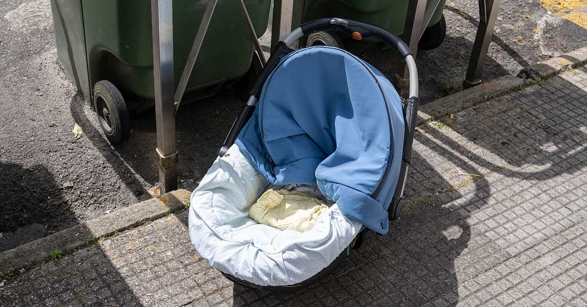 abandoned infant car seat