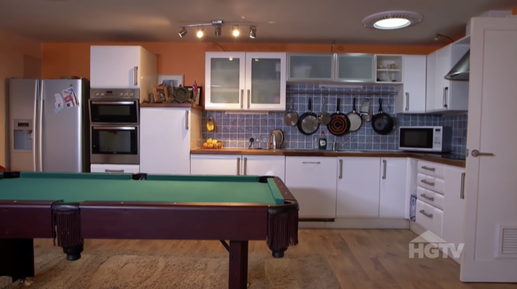 Kitchen inside bunker home in St Leven, Cornwall