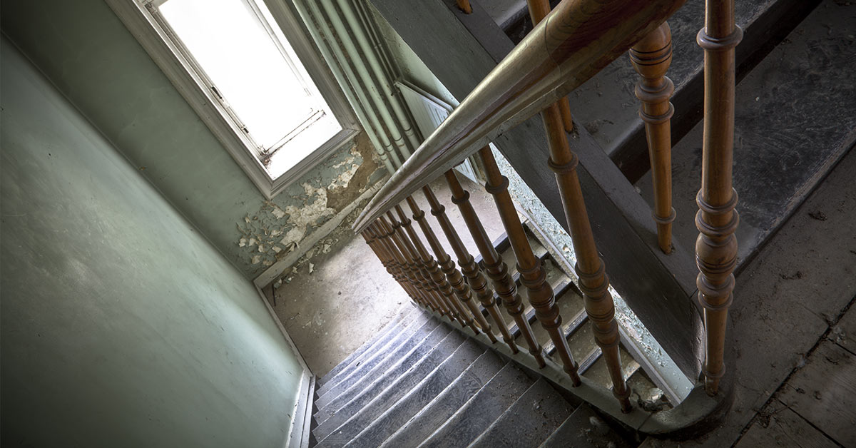 staircase in a old rundown home