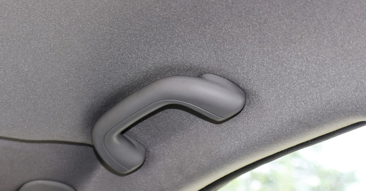 grab handle on the ceiling of car