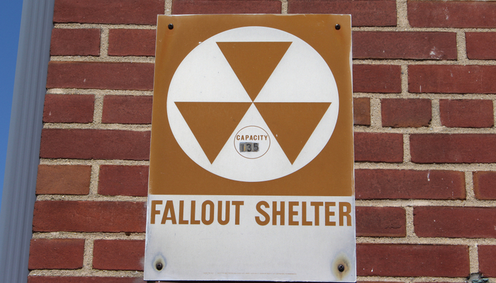 nuclear fallout shelter sign