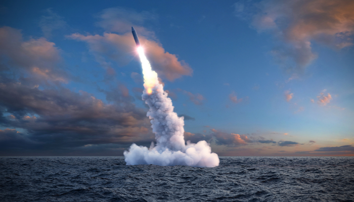 launch of a ballistic missile from under water