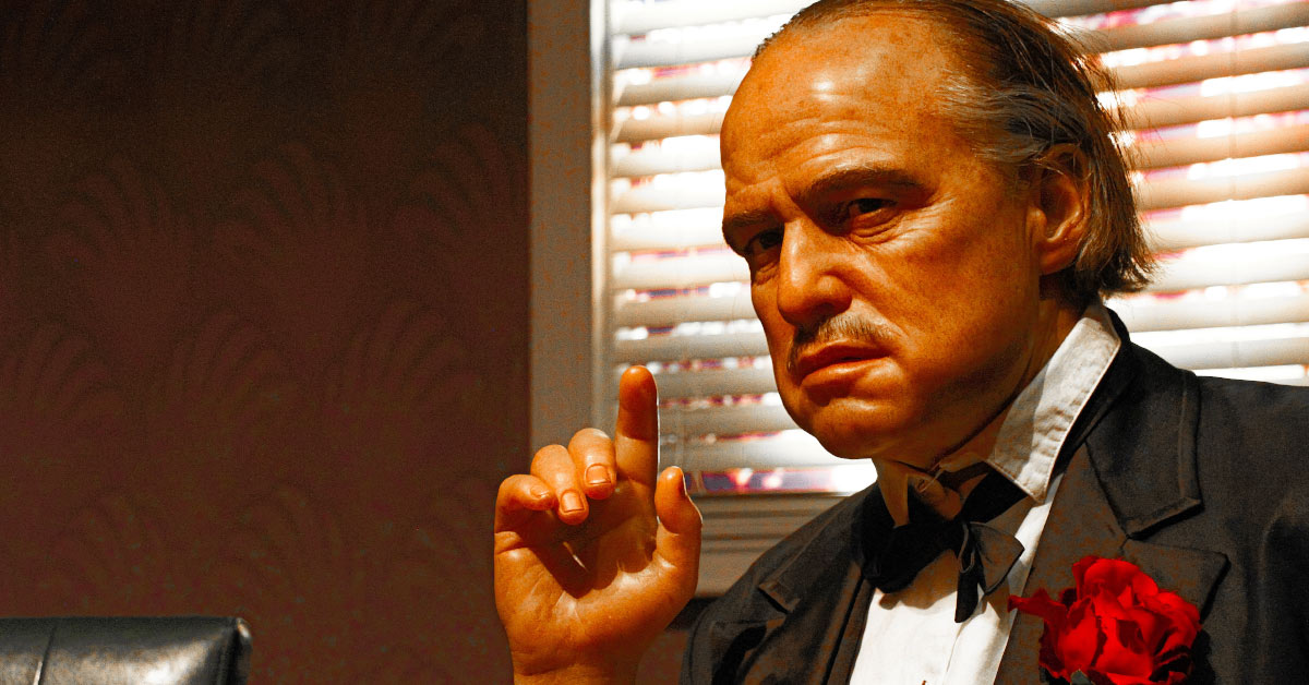 wax figure of marlon brando's character from the mafia movie Godfather