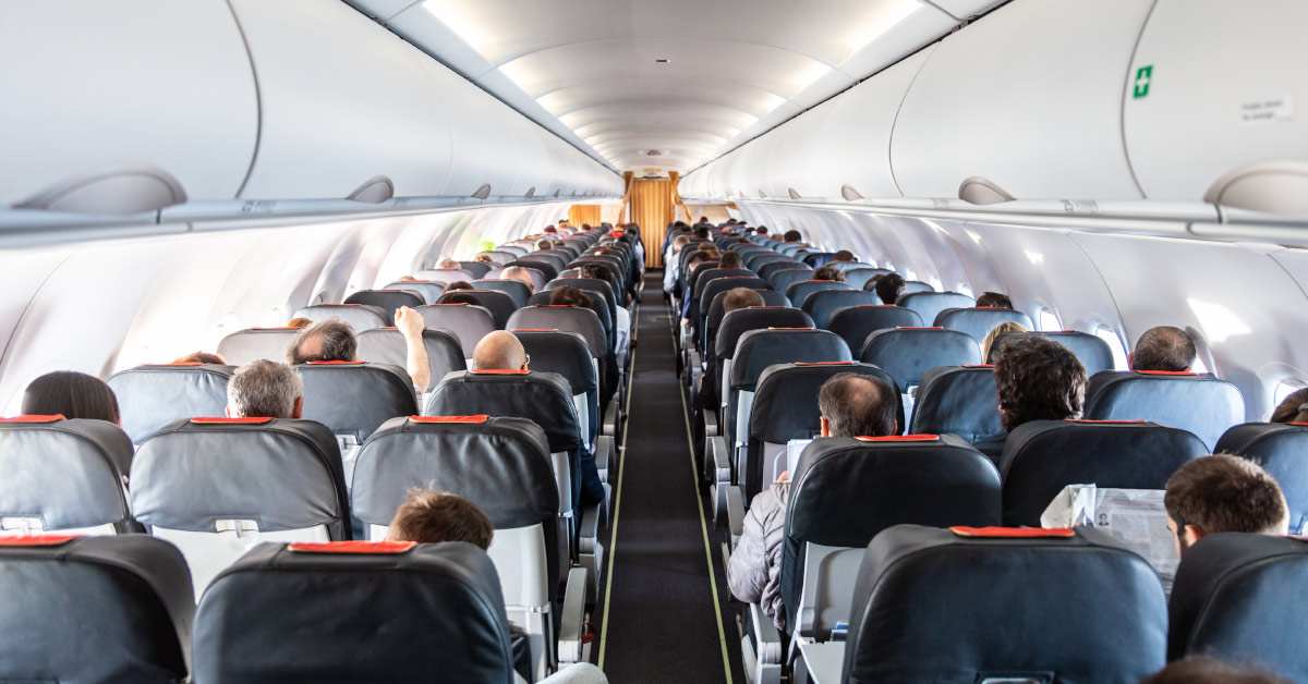 inside of a passenger plane
