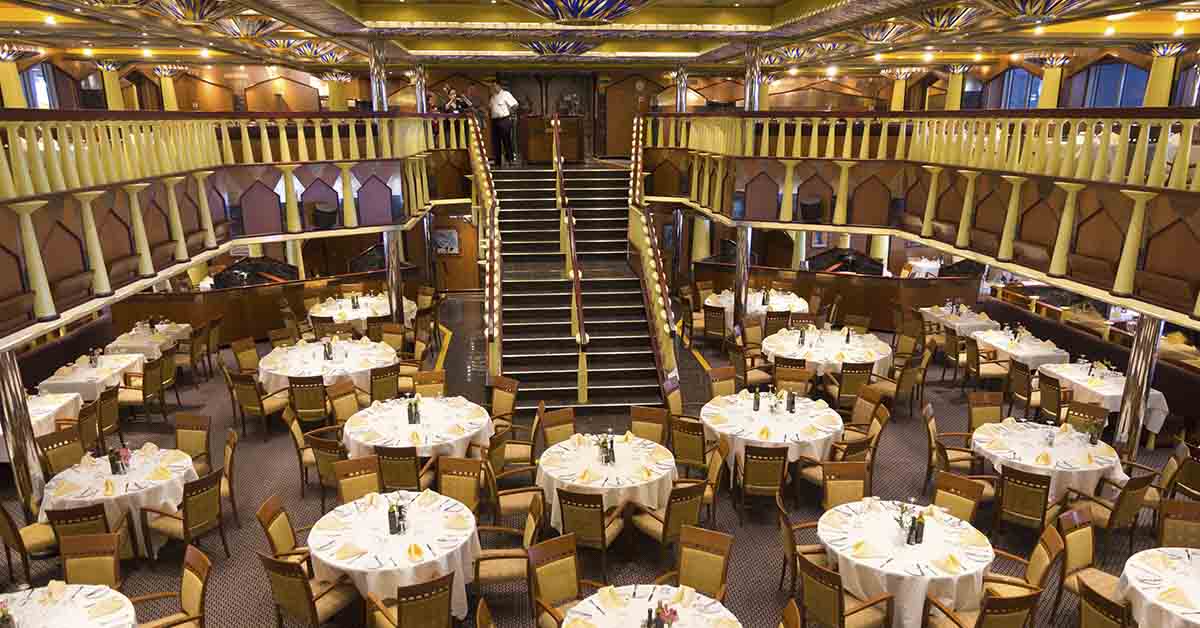 dining area in a cruise ship