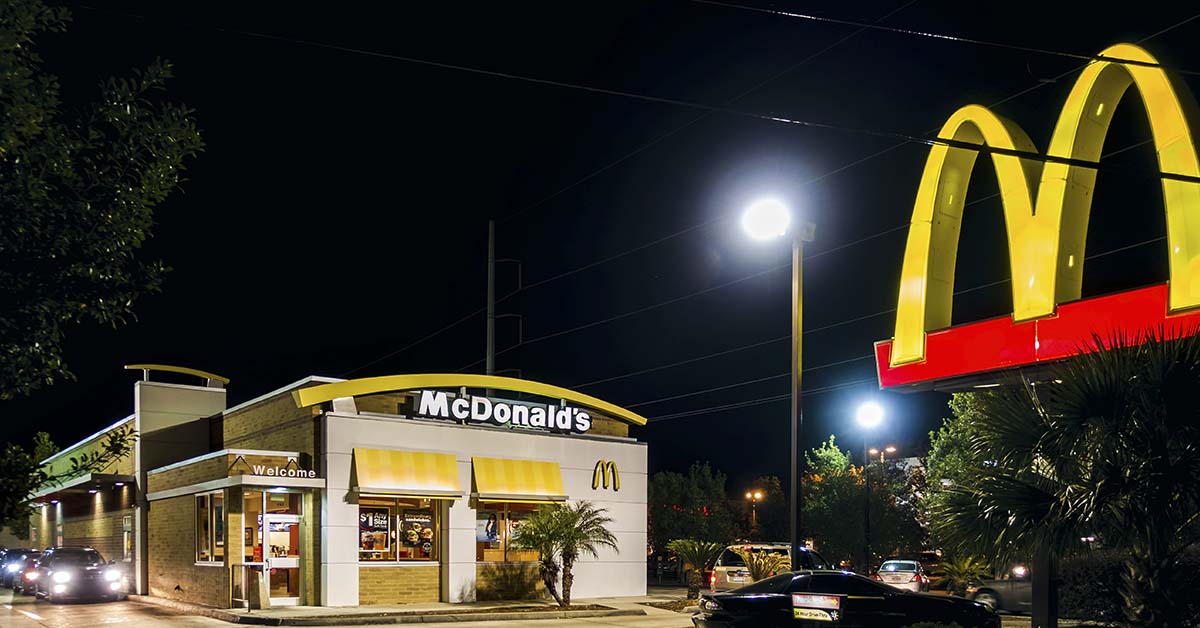 McDonald's restaurant at night