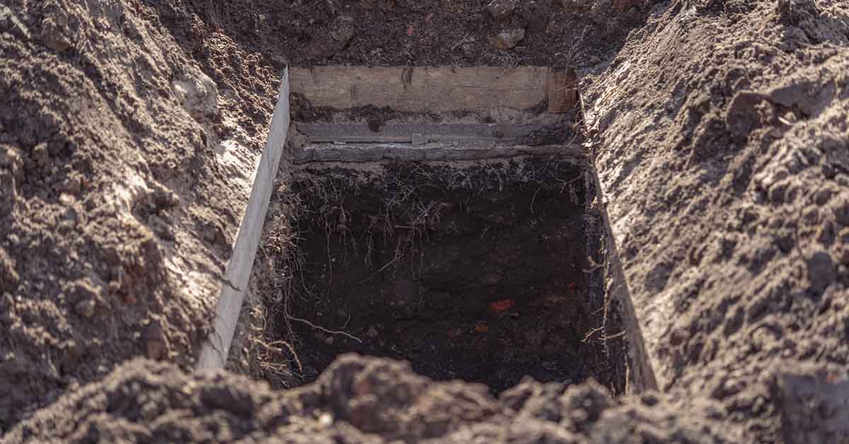 hole in ground for burial