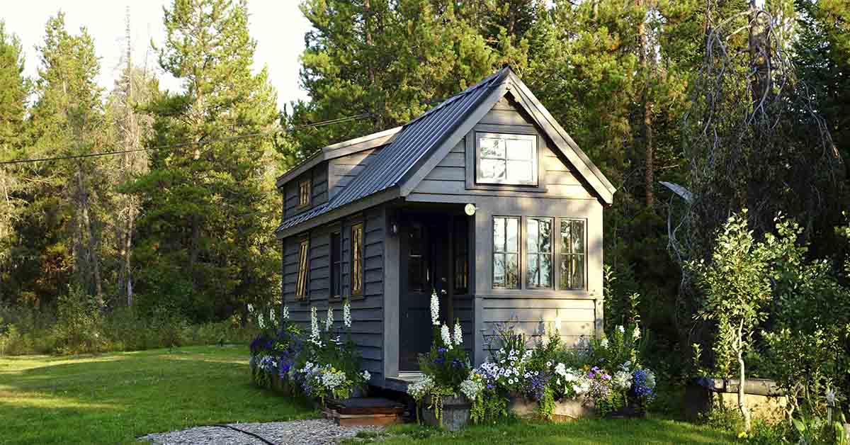tiny home in forested area