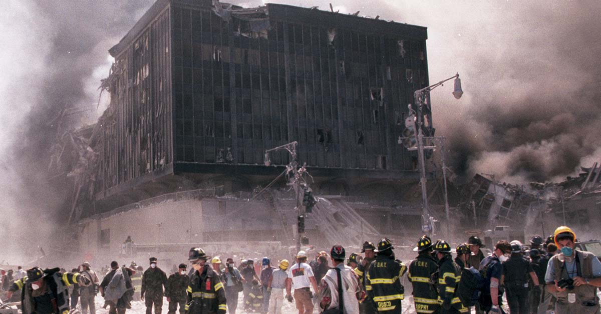 aftermath of 9/11 attacks in New York