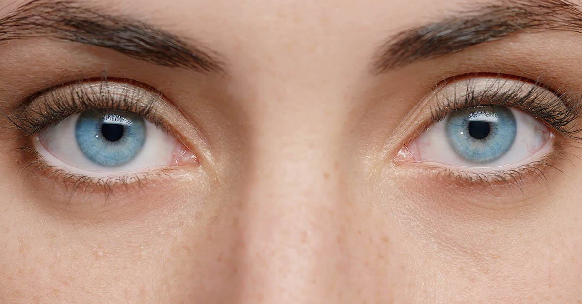 close up of blue eyes