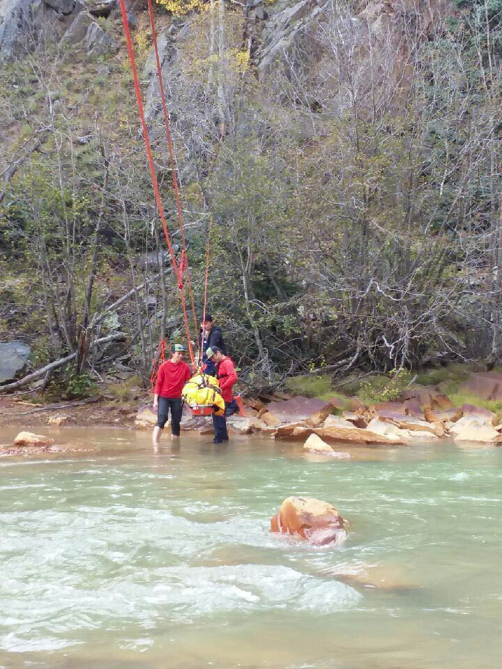 The made a rope system to get her across the river