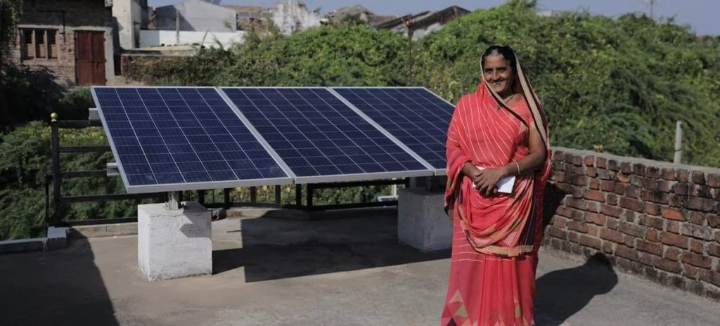 42-year-old Gadvi Kailashben, a resident of Modhera, India's solar-powered village.