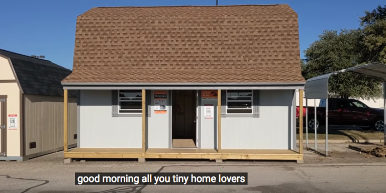 Man shows how to turn a $16,000 Home Depot shed into a tiny home