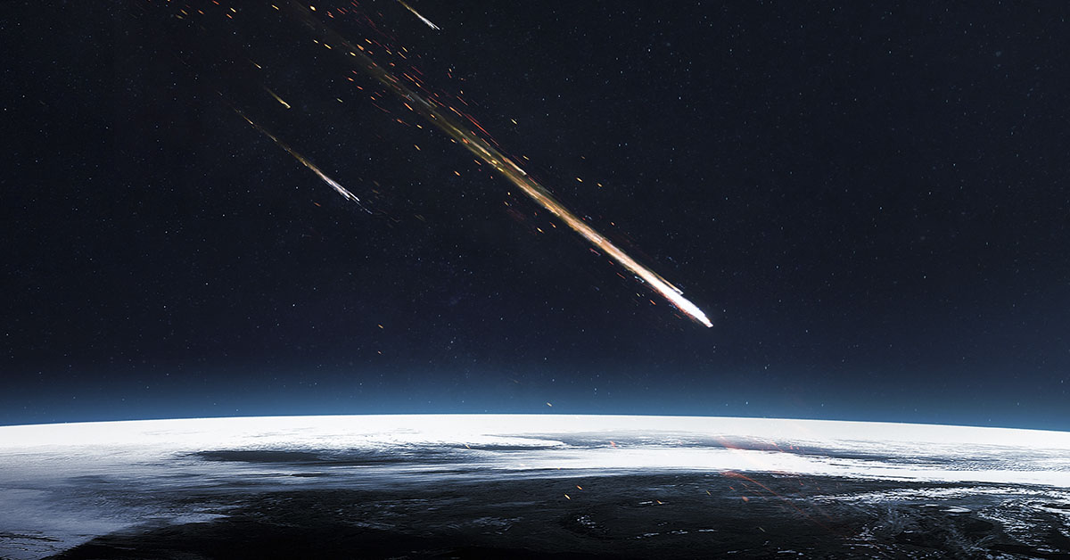 meteorites entering earth's atmosphere