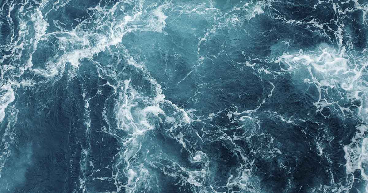 turbulent ocean water seen from above