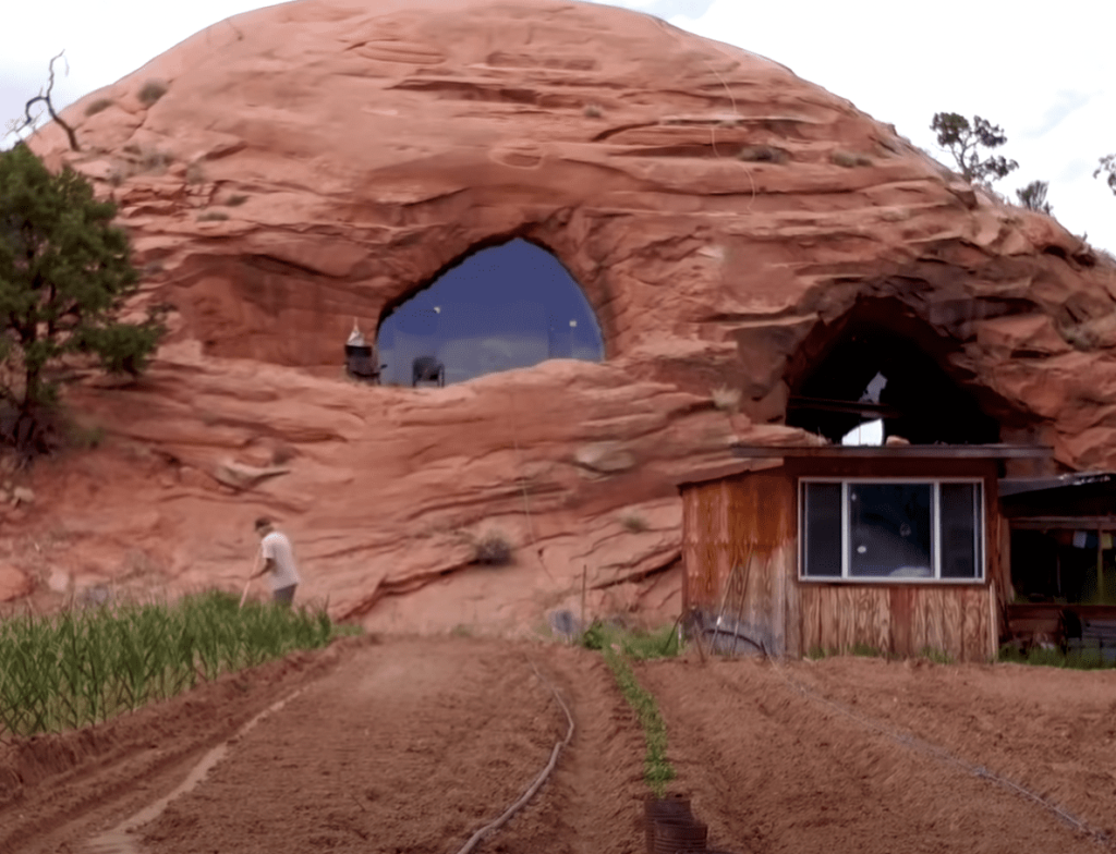 An off the grid home made in a cave - farming for food