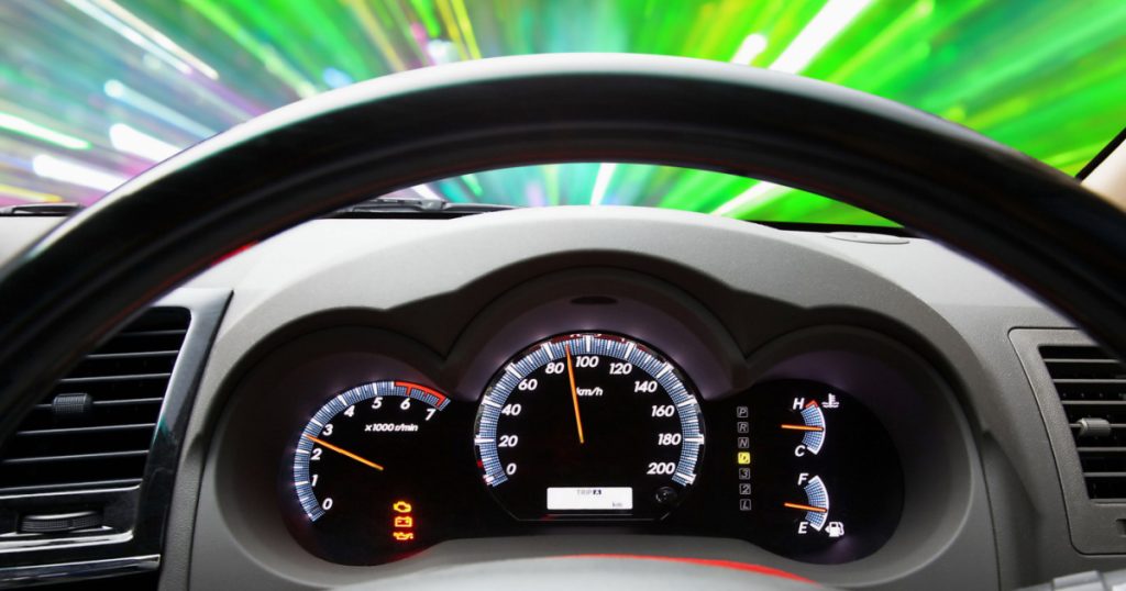 Fuel Economy on a vehicle speedometer