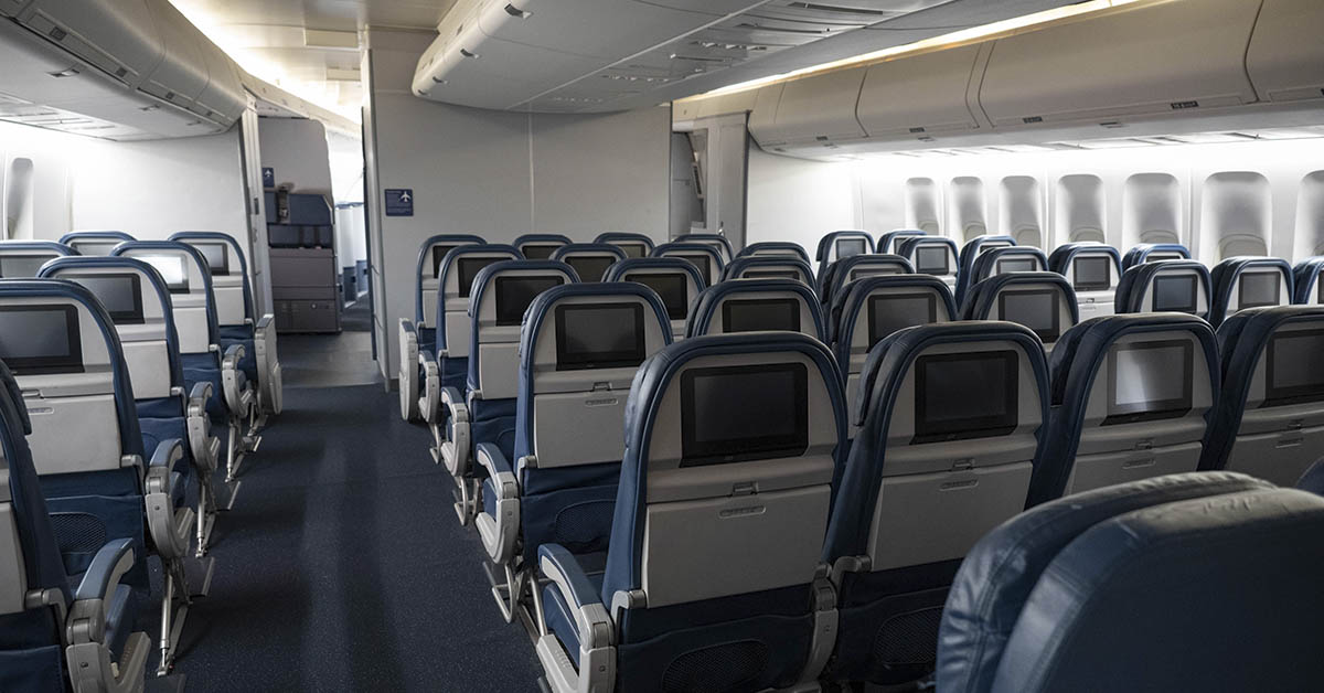 inside empty passenger plane