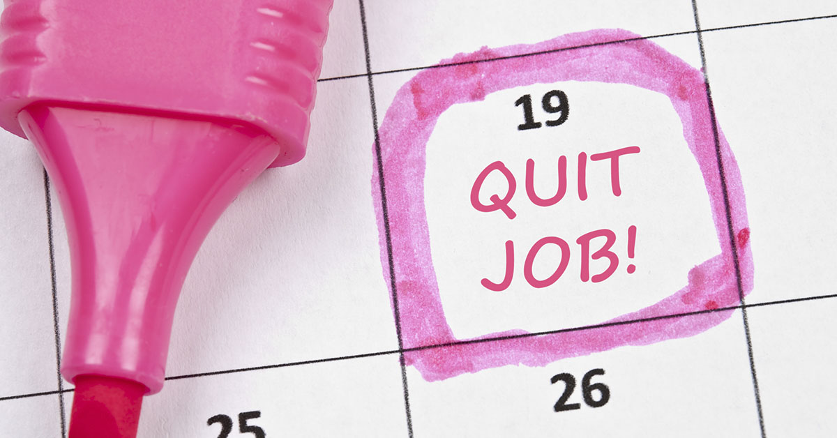 quit job makred on calendar