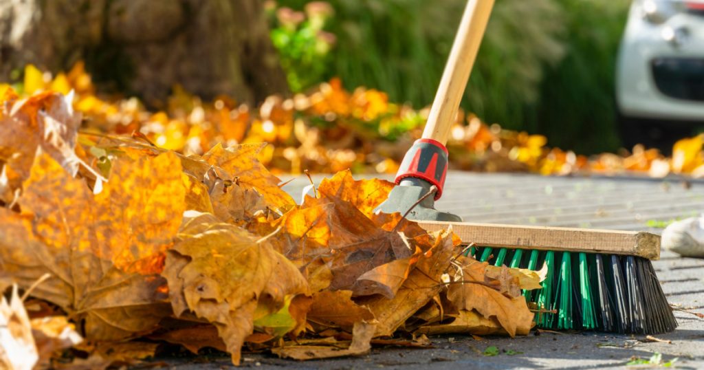 Sweep foliage: when the walkway needs to be cleared
