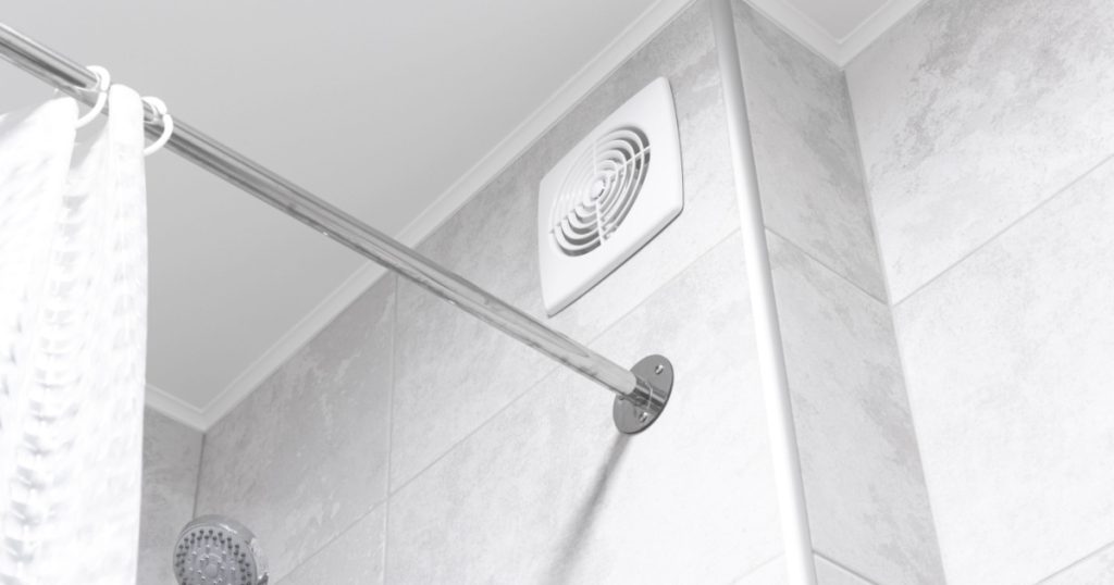 Bathroom ventilation fan in modern interior design apartment
