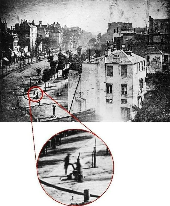 The first photograph of a person.