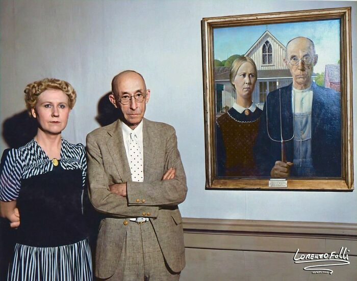 American Gothic with the original models