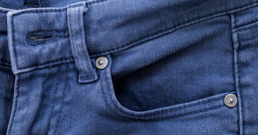 Blue jeans rivets and buttons,jeans pocket
