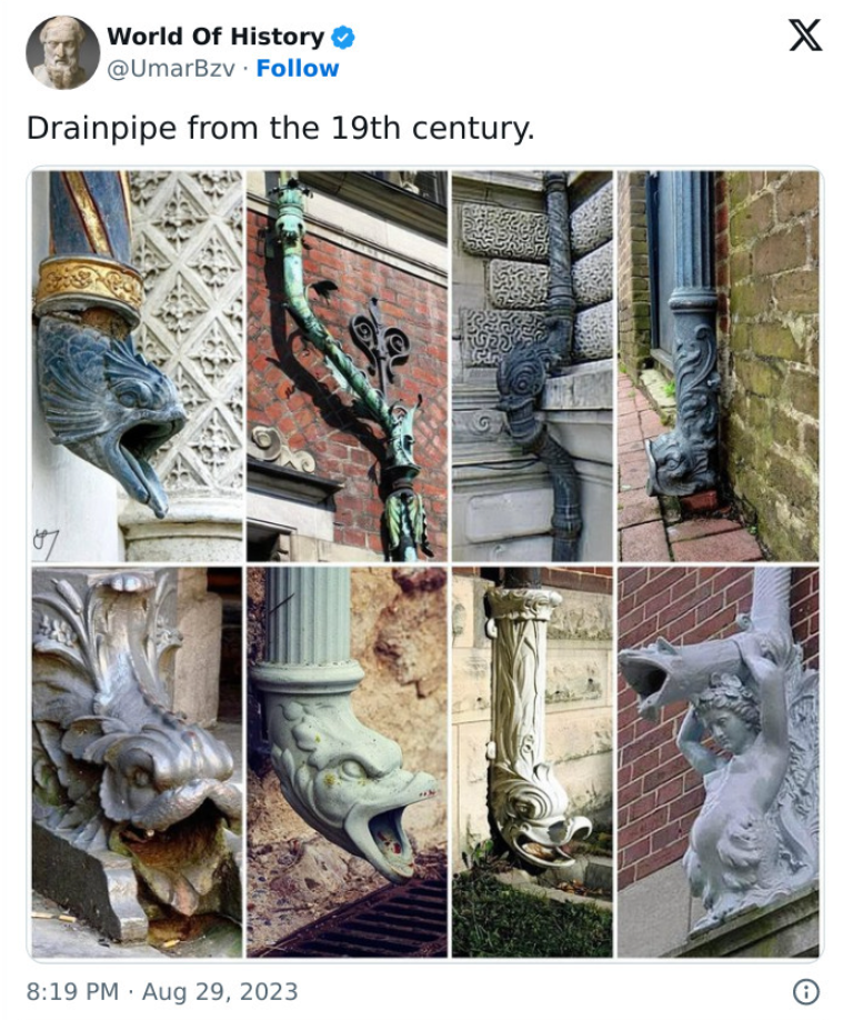 historical images  - Drainpipes from the 19th century