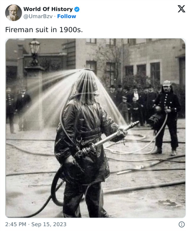 A fireman suit from the 1900's