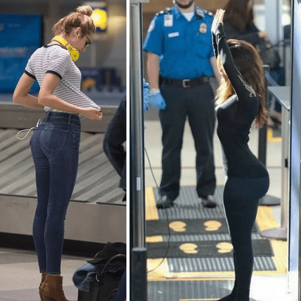 Women exposing themselves at aiport