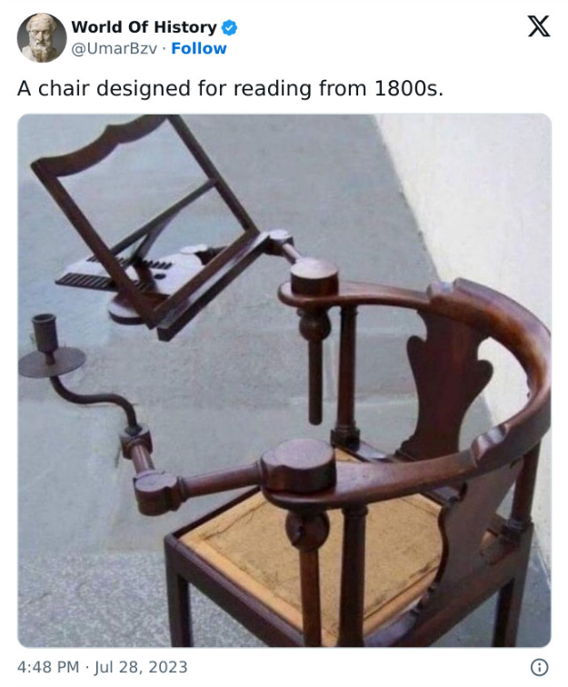 A reading chair from the 1800's