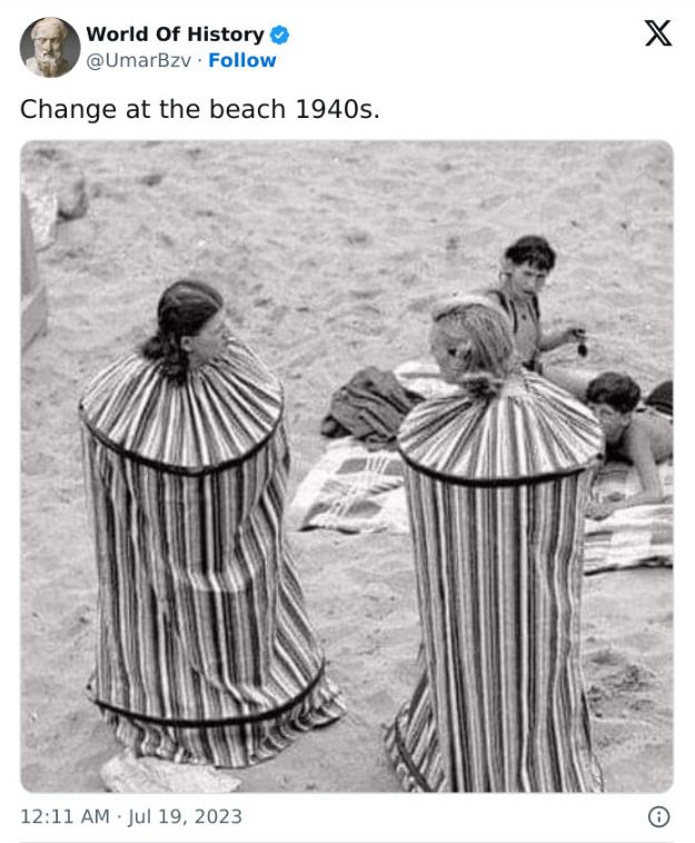 Changing tents from 1940 used on beaches