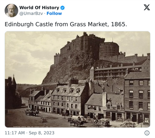 The Edinburgh Castle from Grass Market, 1865