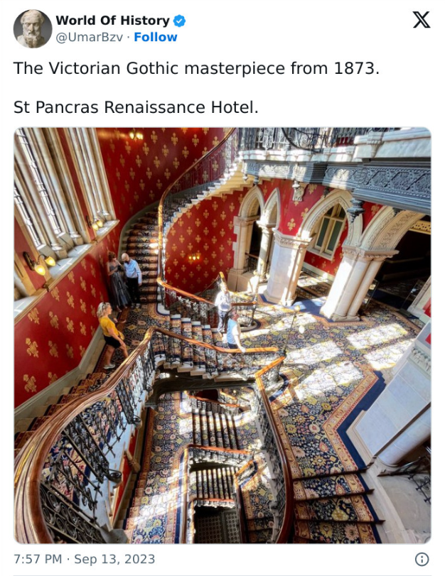 St Pancras Renaissance Hotel's staircase