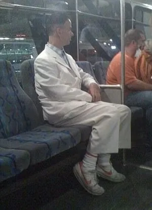 Man sitting on Airport train