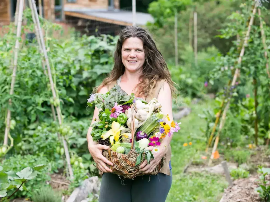 Bogwalker with garden harvest.