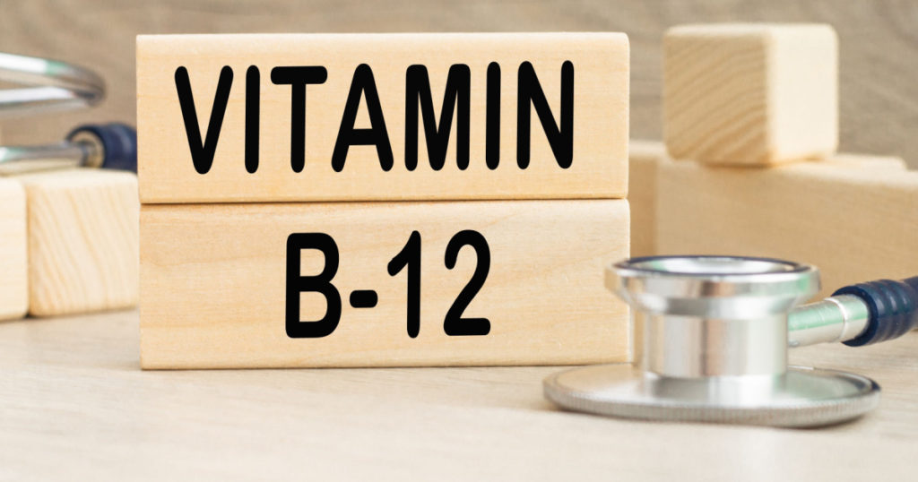 the word VITAMIN B-12 . Medical concept. the medicine
