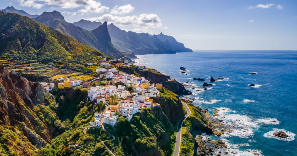 Landscape with coastal village at Tenerife, Canary Islands, Spain

