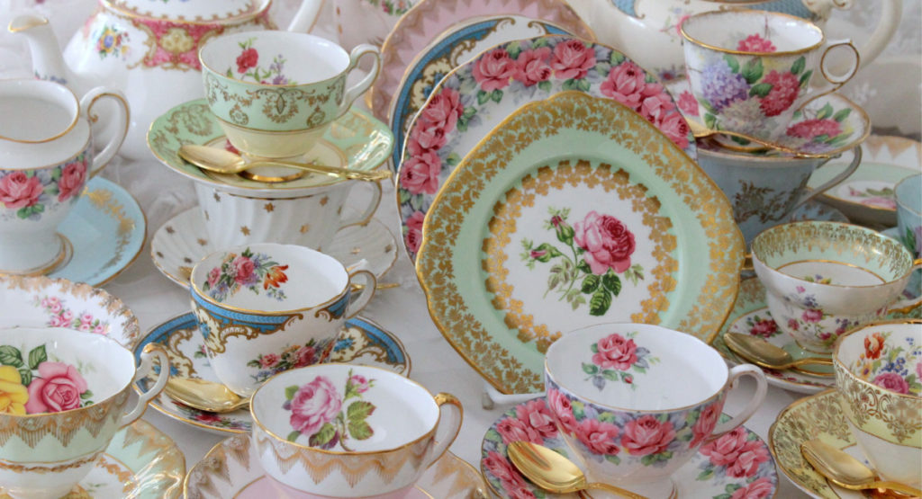 Vintage fine china tea cups and tea sets - tea party
