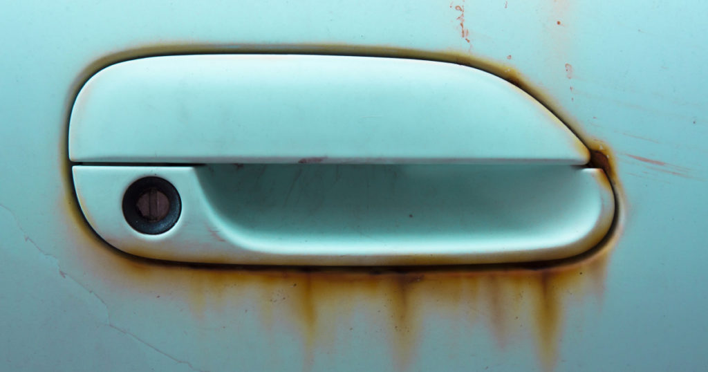 rusty car keyhole