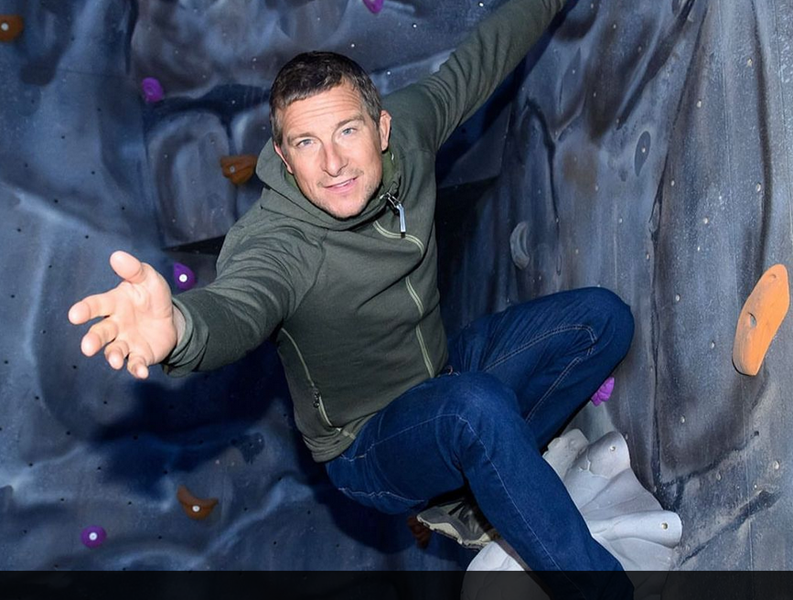 Bear Grylls rock climbing 